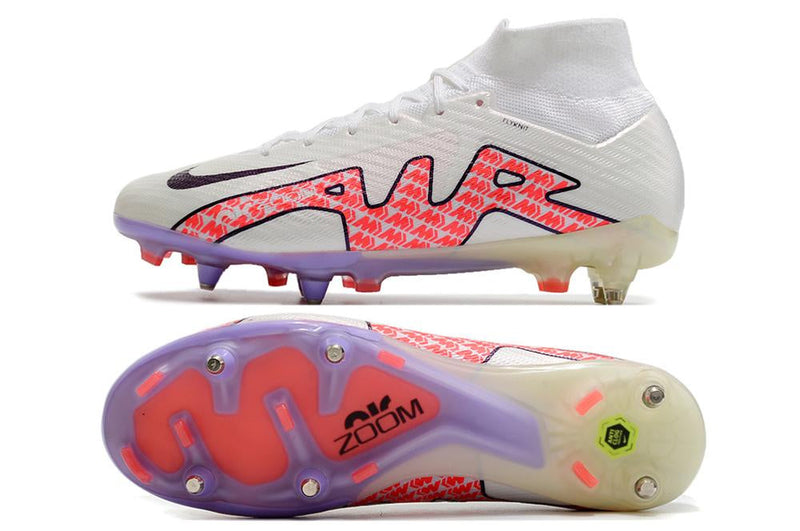 Chuteira Nike Mercurial Superfly IX Elite SG Campo - Branco e Vermelho