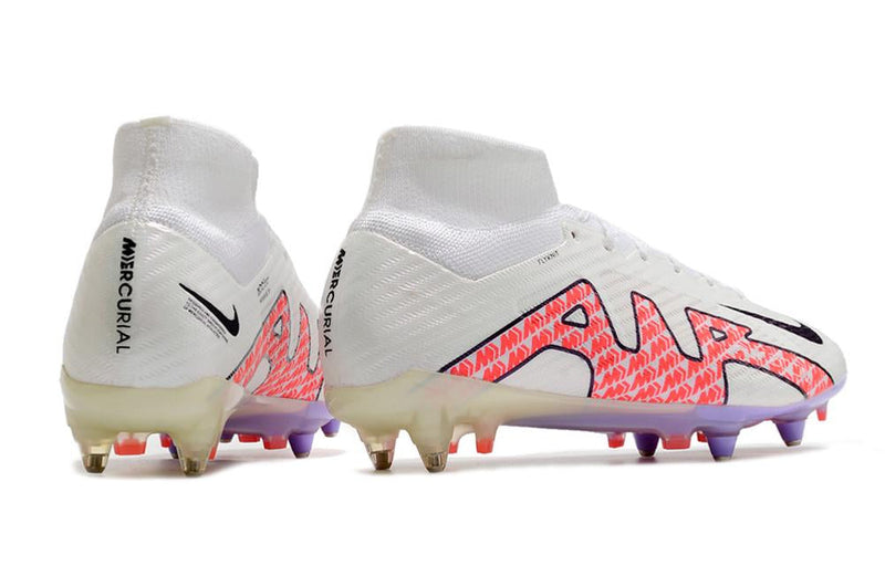 Chuteira Nike Mercurial Superfly IX Elite SG Campo - Branco e Vermelho